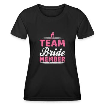 Membre de l’équipe mariée - T-shirt sport Femme - noir - Devant - AI Model Female 172 light (172cm)