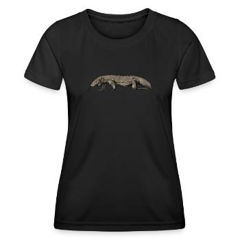 Dragon de Komodo I Motif de dragon de Komodo pour reptiles - T-shirt sport Femme - noir - Devant - AI Model Female 172 light (172cm)