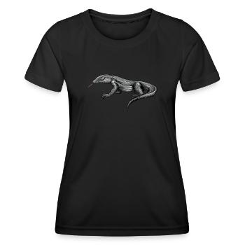 Dragon de Komodo I Motif de dragon de Komodo pour reptiles - T-shirt sport Femme - noir - Devant - AI Model Female 172 light (172cm)