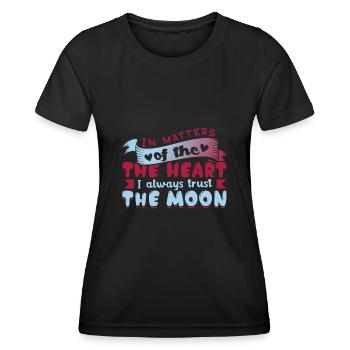 Conceptions romantiques de l’âme sœur de la lune pour un - T-shirt sport Femme - noir - Devant - AI Model Female 172 light (172cm)