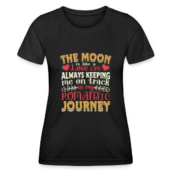 Conceptions romantiques de l’âme sœur de la lune pour un - T-shirt sport Femme - noir - Devant - AI Model Female 172 light (172cm)