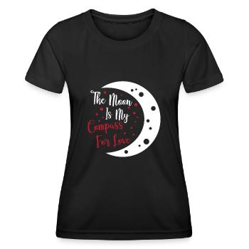 Conceptions romantiques de l’âme sœur de la lune pour un - T-shirt sport Femme - noir - Devant - AI Model Female 172 light (172cm)