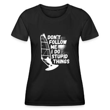 Don't follow me, I windsurf - Women's Functional T-Shirt - black - Front - AI Model Female 172 light (172cm)