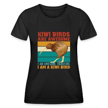 Neuseeland Kultur Kiwi Vogel Neuseeland Flagge - Frauen Funktions-T-Shirt - Schwarz - Vorne - AI Model Female 172 light (172cm)