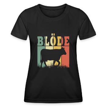 Kuh Kühe Rind Bauernhof Landwirt Geschenk - Frauen Funktions-T-Shirt - Schwarz - Vorne - AI Model Female 172 light (172cm)