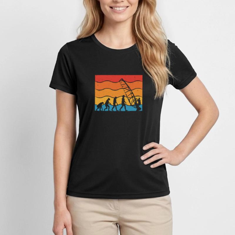 Evolution Des Windsurfers Frauen Funktions-T-Shirt