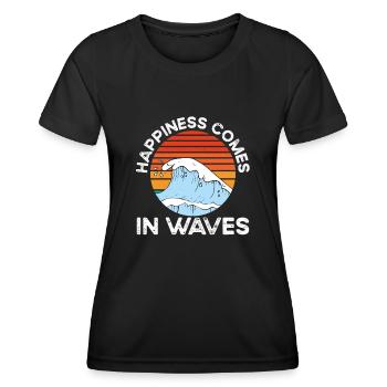 Happiness comes in waves - Women's Functional T-Shirt - black - Front - AI Model Female 172 light (172cm)