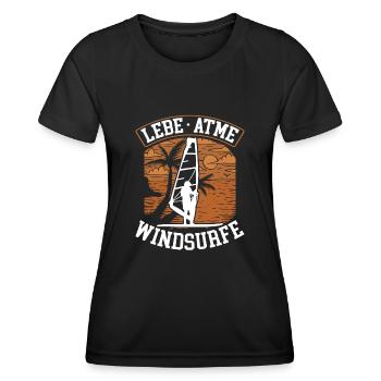 Live Breath Windsurfing - Women's Functional T-Shirt - black - Front - AI Model Female 172 light (172cm)