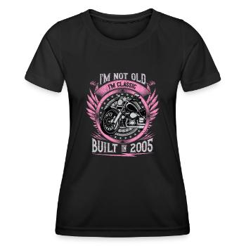 Je suis Classic Built 2005 Moto 18e anniversaire - T-shirt sport Femme - noir - Devant - AI Model Female 172 light (172cm)