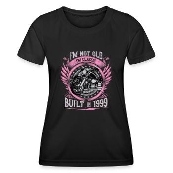 I'm Classic Built 1999 Motorcycle 24th Birthday - Frauen Funktions-T-Shirt - Schwarz - Vorne - AI Model Female 172 light (172cm)