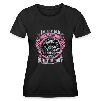 I'm Classic Built 1987 Motorcycle 36th Birthday - Frauen Funktions-T-Shirt - Schwarz - Vorne - AI Model Female 172 light (172cm)