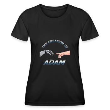 La création d’Adam robot design pour un - T-shirt sport Femme - noir - Devant - AI Model Female 172 light (172cm)