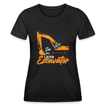 Pelle Pilote Pelle Permis de conduire Pelle rétro - T-shirt sport Femme - noir - Devant - AI Model Female 172 light (172cm)