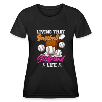 Joueur de baseball Joueur de baseball Équipe de baseball - T-shirt sport Femme - noir - Devant - AI Model Female 172 light (172cm)