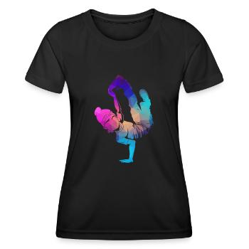 Breakdance B-Boy Breaker Breakdancer B-Girl HipHop - Frauen Funktions-T-Shirt - Schwarz - Vorne - AI Model Female 172 light (172cm)