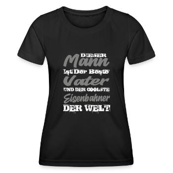 Eisenbahner - Frauen Funktions-T-Shirt - Schwarz - Vorne - AI Model Female 172 light (172cm)