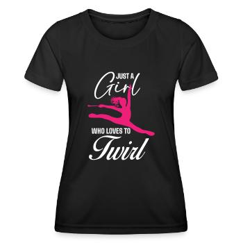 Baton Twirler, Baton Twirling, Gymnastique - T-shirt sport Femme - noir - Devant - AI Model Female 172 light (172cm)