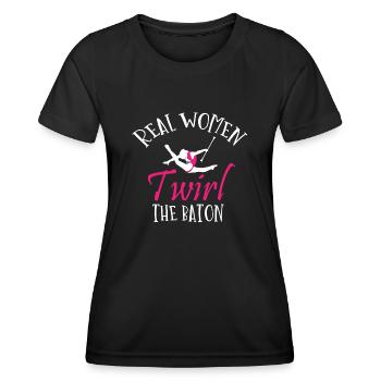 Baton Twirler, Baton Twirling, Gymnastique - T-shirt sport Femme - noir - Devant - AI Model Female 172 light (172cm)