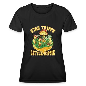 Hippie Mushroomhead Stay Trippy Little Hippie - T-shirt sport Femme - noir - Devant - AI Model Female 172 light (172cm)