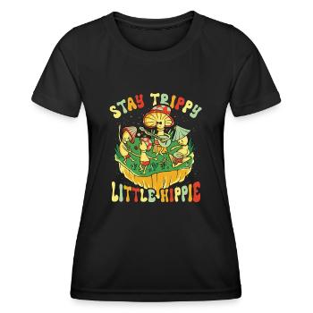 Hippie Mushroomhead Stay Trippy Little Hippie - T-shirt sport Femme - noir - Devant - AI Model Female 172 light (172cm)