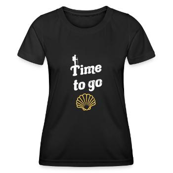 Camino de Santiago Camino de Santiago Pèlerins - T-shirt sport Femme - noir - Devant - AI Model Female 172 light (172cm)
