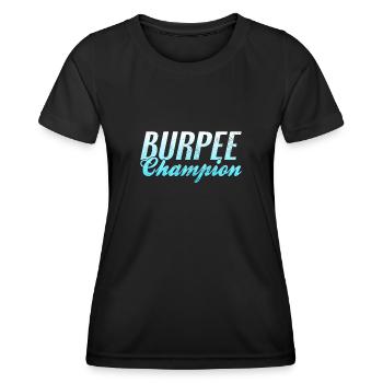 Burpee Champion - Frauen Funktions-T-Shirt - Schwarz - Vorne - AI Model Female 172 light (172cm)
