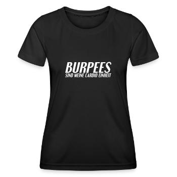 Burpees Spruch - Frauen Funktions-T-Shirt - Schwarz - Vorne - AI Model Female 172 light (172cm)