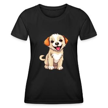 Süßes Hündchen - Frauen Funktions-T-Shirt - Schwarz - Vorne - AI Model Female 172 light (172cm)