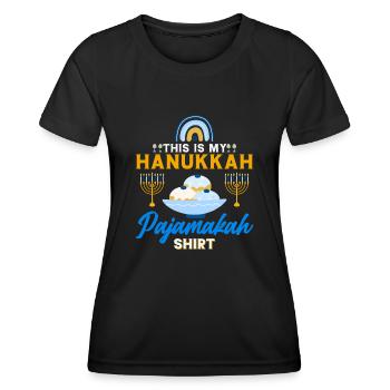 Hanoukka Hanoukka Dreidel Latkes Hanoukka - T-shirt sport Femme - noir - Devant - AI Model Female 172 light (172cm)