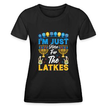 Hanoukka Hanoukka Dreidel Latkes Hanoukka - T-shirt sport Femme - noir - Devant - AI Model Female 172 light (172cm)