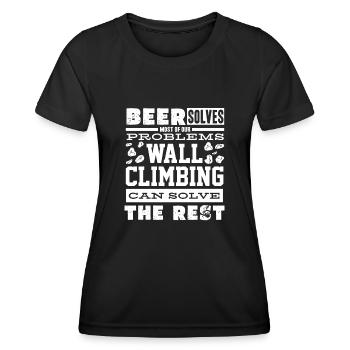 Wall climbers, wall climbers - Women's Functional T-Shirt - black - Front - AI Model Female 172 light (172cm)