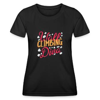 Wall climbers, wall climbers - Women's Functional T-Shirt - black - Front - AI Model Female 172 light (172cm)