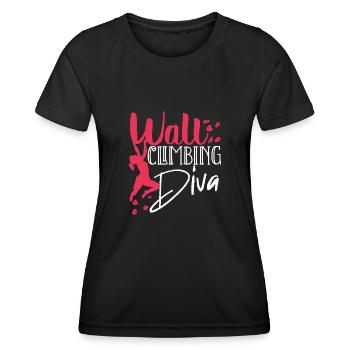 Wall climbers, wall climbers - Women's Functional T-Shirt - black - Front - AI Model Female 172 light (172cm)
