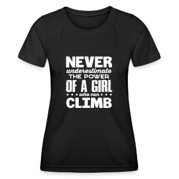 Wall climbers, wall climbers - Women's Functional T-Shirt - black - Front - AI Model Female 172 light (172cm)