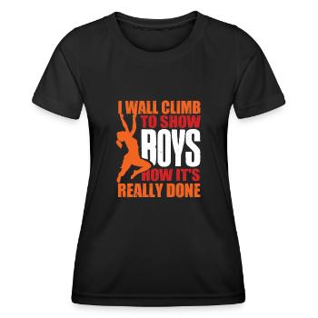 Wall climbers, wall climbers - Women's Functional T-Shirt - black - Front - AI Model Female 172 light (172cm)