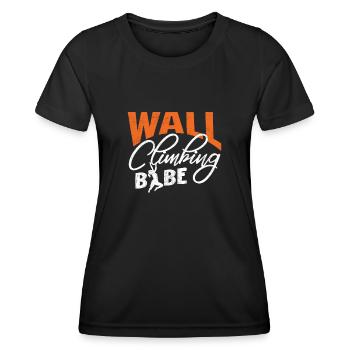 Wall climbers, wall climbers - Women's Functional T-Shirt - black - Front - AI Model Female 172 light (172cm)