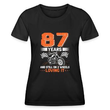 87 Years And Still On 2 Wheels 87th Birthday - Women's Functional T-Shirt - black - Front - AI Model Female 172 light (172cm)
