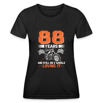 88 Years And Still On 2 Wheels 88th Birthday - Women's Functional T-Shirt - black - Front - AI Model Female 172 light (172cm)