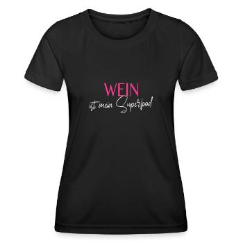 cooler Wein Spruch - Frauen Funktions-T-Shirt - Schwarz - Vorne - AI Model Female 172 light (172cm)