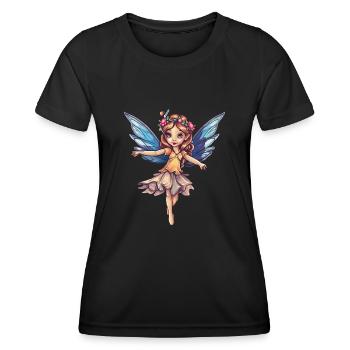 Enchanting fairy fairy tale creature with wings - Women's Functional T-Shirt - black - Front - AI Model Female 172 light (172cm)