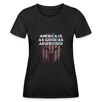 L’Amérique aussi bonne qu’annoncée le 4 juillet - T-shirt sport Femme - noir - Devant - AI Model Female 172 light (172cm)
