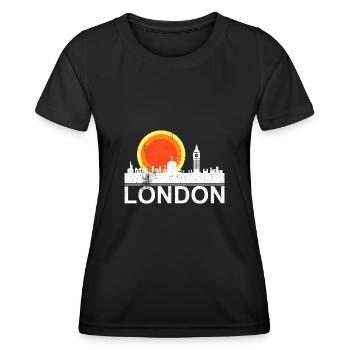 Londres Big Ben Skyline Coucher de soleil - T-shirt sport Femme - noir - Devant - AI Model Female 172 light (172cm)