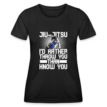 Jiu Jitsu Judo BJJ Filles Arts Martiaux Sports - T-shirt sport Femme - noir - Devant - AI Model Female 172 light (172cm)