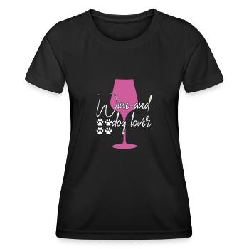 Amateurs de vin et de chiens - T-shirt sport Femme - noir - Devant - AI Model Female 172 light (172cm)
