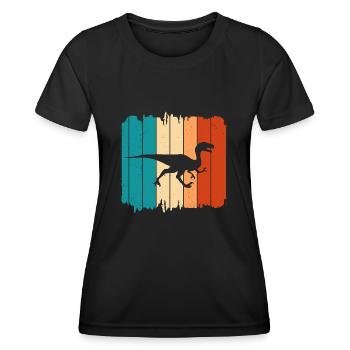 Velociraptor Dino Dinosaurs - Women's Functional T-Shirt - black - Front - AI Model Female 172 light (172cm)