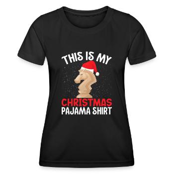 Schach Figuren Schachbrett Weihnachten - Frauen Funktions-T-Shirt - Schwarz - Vorne - AI Model Female 172 light (172cm)