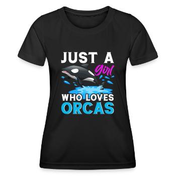 Orca Ocean Whale Orca Fan Seafood - Women's Functional T-Shirt - black - Front - AI Model Female 172 light (172cm)