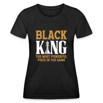 Schach Schachbrett Black History Month - Frauen Funktions-T-Shirt - Schwarz - Vorne - AI Model Female 172 light (172cm)