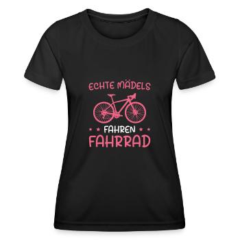 Radsport Fahrrad fahren Radfahrerin - Frauen Funktions-T-Shirt - Schwarz - Vorne - AI Model Female 172 light (172cm)