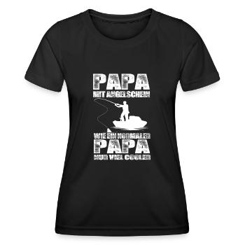 Angeln Papa - Frauen Funktions-T-Shirt - Schwarz - Vorne - AI Model Female 172 light (172cm)